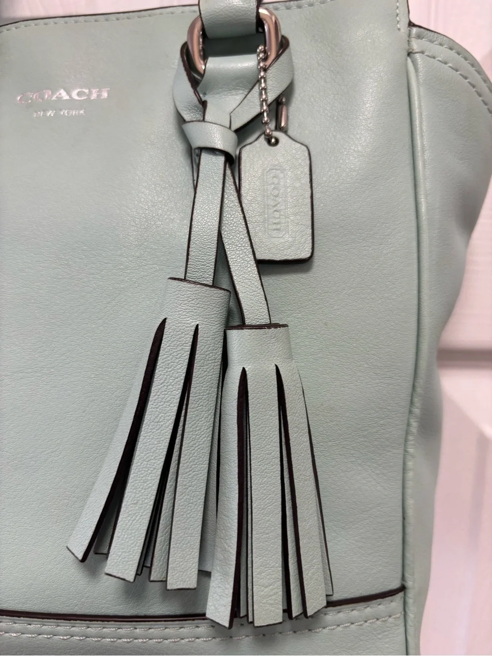 Coach Legacy Leather Mini Tanner (2012) 48894 in Mint/Pistachio w Crossbody EUC